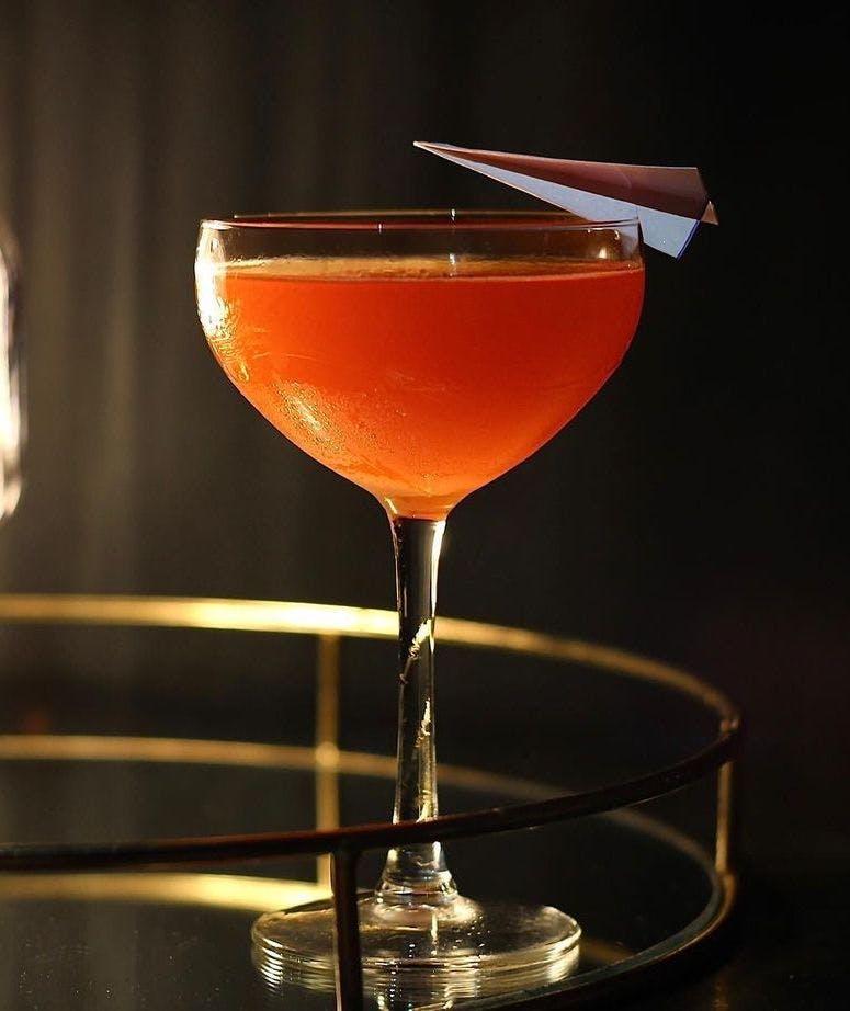 Cocktail with orange peel
